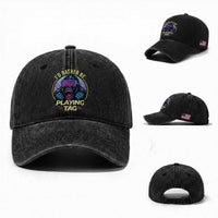 VR Gamer Gorilla Washed Cotton Baseball Cap I’d Rather Be Playing Tag Gift