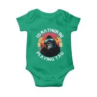 Funny Gorilla Lover Baby Onesie I’d Rather Be Playing Tag VR Game - Wonder Print Shop