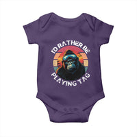 Funny Gorilla Lover Baby Onesie I’d Rather Be Playing Tag VR Game - Wonder Print Shop