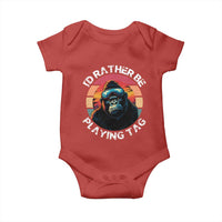 Funny Gorilla Lover Baby Onesie I’d Rather Be Playing Tag VR Game - Wonder Print Shop