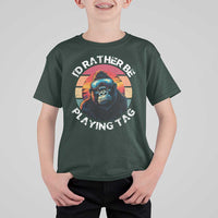 Funny Gorilla Lover T Shirt For Kid I’d Rather Be Playing Tag VR Game - Wonder Print Shop