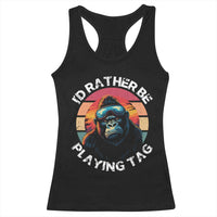 Funny Gorilla Lover Racerback Tank Top I’d Rather Be Playing Tag VR Game - Wonder Print Shop