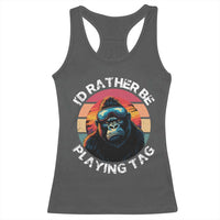 Funny Gorilla Lover Racerback Tank Top I’d Rather Be Playing Tag VR Game - Wonder Print Shop