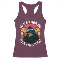 Funny Gorilla Lover Racerback Tank Top I’d Rather Be Playing Tag VR Game - Wonder Print Shop
