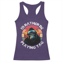 Funny Gorilla Lover Racerback Tank Top I’d Rather Be Playing Tag VR Game - Wonder Print Shop