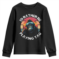 Funny Gorilla Lover Youth Sweatshirt I’d Rather Be Playing Tag VR Game - Wonder Print Shop