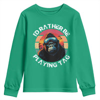 Funny Gorilla Lover Youth Sweatshirt I’d Rather Be Playing Tag VR Game - Wonder Print Shop