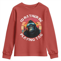 Funny Gorilla Lover Youth Sweatshirt I’d Rather Be Playing Tag VR Game - Wonder Print Shop