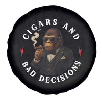 Cigars And Bad Decisions Spare Tire Cover Funny Gorilla Gift - Wonder Print Shop