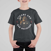 Cigars And Bad Decisions T Shirt For Kid Funny Gorilla Gift - Wonder Print Shop