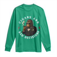 Cigars And Bad Decisions Long Sleeve Shirt Funny Gorilla Gift - Wonder Print Shop