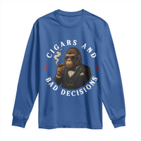 Cigars And Bad Decisions Long Sleeve Shirt Funny Gorilla Gift - Wonder Print Shop