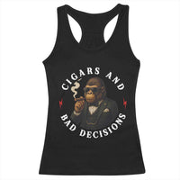 Cigars And Bad Decisions Racerback Tank Top Funny Gorilla Gift - Wonder Print Shop