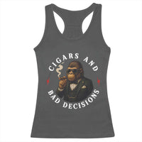 Cigars And Bad Decisions Racerback Tank Top Funny Gorilla Gift - Wonder Print Shop