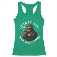 Cigars And Bad Decisions Racerback Tank Top Funny Gorilla Gift - Wonder Print Shop