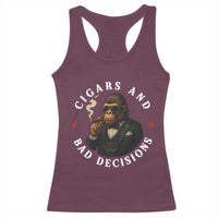 Cigars And Bad Decisions Racerback Tank Top Funny Gorilla Gift - Wonder Print Shop