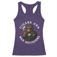 Cigars And Bad Decisions Racerback Tank Top Funny Gorilla Gift - Wonder Print Shop