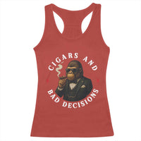 Cigars And Bad Decisions Racerback Tank Top Funny Gorilla Gift - Wonder Print Shop