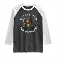 Cigars And Bad Decisions Raglan Shirt Funny Gorilla Gift - Wonder Print Shop
