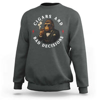 Cigars And Bad Decisions Sweatshirt Funny Gorilla Gift - Wonder Print Shop
