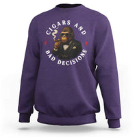 Cigars And Bad Decisions Sweatshirt Funny Gorilla Gift - Wonder Print Shop