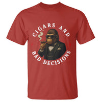 Cigars And Bad Decisions T Shirt Funny Gorilla Gift - Wonder Print Shop