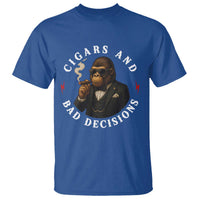 Cigars And Bad Decisions T Shirt Funny Gorilla Gift - Wonder Print Shop