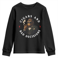 Cigars And Bad Decisions Youth Sweatshirt Funny Gorilla Gift - Wonder Print Shop