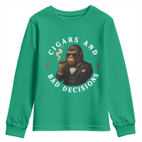 Cigars And Bad Decisions Youth Sweatshirt Funny Gorilla Gift - Wonder Print Shop