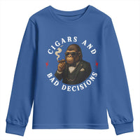 Cigars And Bad Decisions Youth Sweatshirt Funny Gorilla Gift - Wonder Print Shop