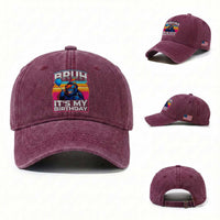 Bruh It Is My Birthday Washed Cotton Baseball Cap Funny Gorilla Lover Gift