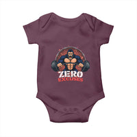 Zero Excuses Baby Onesie Gorilla Fitness Lover Gift - Wonder Print Shop