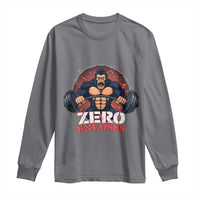 Zero Excuses Long Sleeve Shirt Gorilla Fitness Lover Gift - Wonder Print Shop