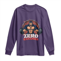 Zero Excuses Long Sleeve Shirt Gorilla Fitness Lover Gift - Wonder Print Shop