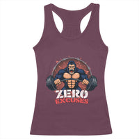 Zero Excuses Racerback Tank Top Gorilla Fitness Lover Gift - Wonder Print Shop