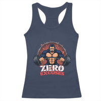 Zero Excuses Racerback Tank Top Gorilla Fitness Lover Gift - Wonder Print Shop