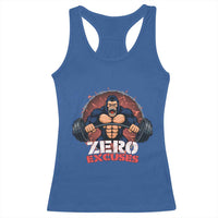 Zero Excuses Racerback Tank Top Gorilla Fitness Lover Gift - Wonder Print Shop
