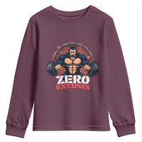 Zero Excuses Youth Sweatshirt Gorilla Fitness Lover Gift - Wonder Print Shop