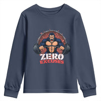 Zero Excuses Youth Sweatshirt Gorilla Fitness Lover Gift - Wonder Print Shop
