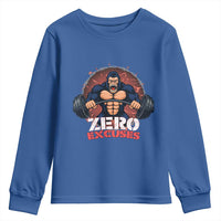 Zero Excuses Youth Sweatshirt Gorilla Fitness Lover Gift - Wonder Print Shop
