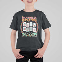 Happiness Is Playing Mahjong With The Girls T Shirt For Kid Mahjong Time - Wonder Print Shop