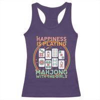 Happiness Is Playing Mahjong With The Girls Racerback Tank Top Mahjong Time - Wonder Print Shop