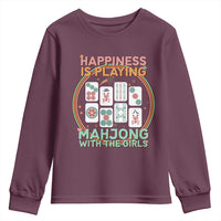 Happiness Is Playing Mahjong With The Girls Youth Sweatshirt Mahjong Time - Wonder Print Shop
