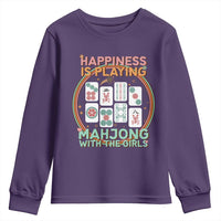 Happiness Is Playing Mahjong With The Girls Youth Sweatshirt Mahjong Time - Wonder Print Shop