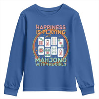 Happiness Is Playing Mahjong With The Girls Youth Sweatshirt Mahjong Time - Wonder Print Shop