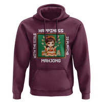 Gambling Chinese Gift Hoodie Happiness Is Playing Mahjong With The Girls - Wonder Print Shop