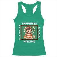 Gambling Chinese Gift Racerback Tank Top Happiness Is Playing Mahjong With The Girls - Wonder Print Shop