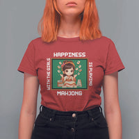 Gambling Chinese Gift T Shirt For Women Happiness Is Playing Mahjong With The Girls - Wonder Print Shop