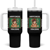Gambling Chinese Gift Tumbler With Handle Happiness Is Playing Mahjong With The Girls