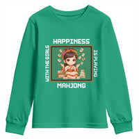 Gambling Chinese Gift Youth Sweatshirt Happiness Is Playing Mahjong With The Girls - Wonder Print Shop